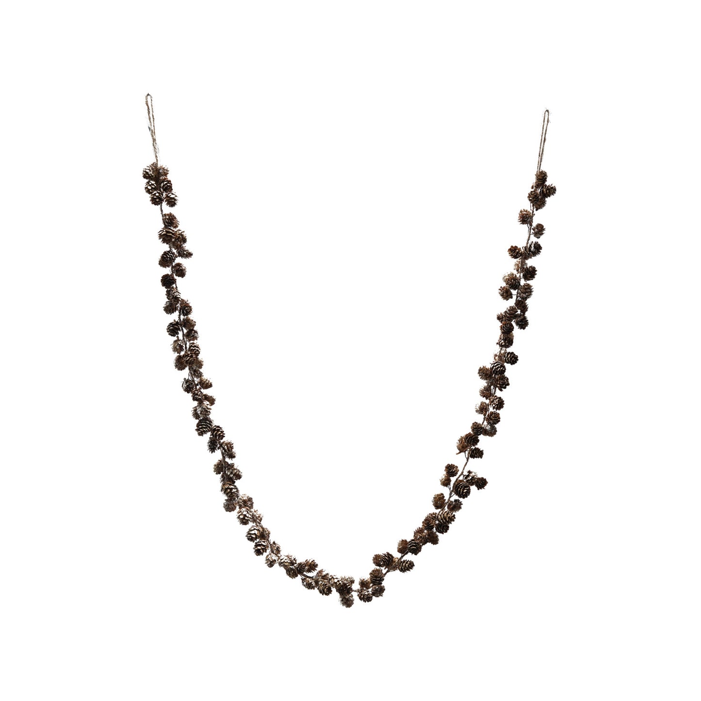 72"L x 1-1/2"H Pinecone Garland with Glitter & Jute Cord