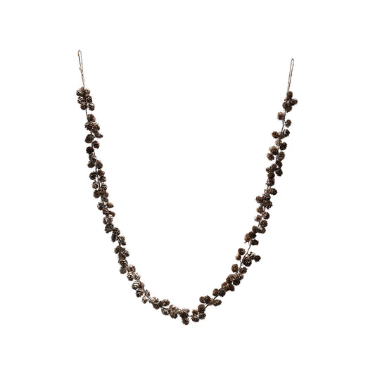 72"L x 1-1/2"H Pinecone Garland with Glitter & Jute Cord