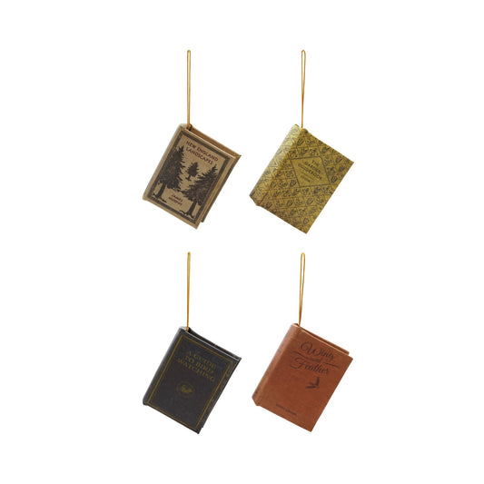 3-3/4"L MDF & Fabric Book Ornament