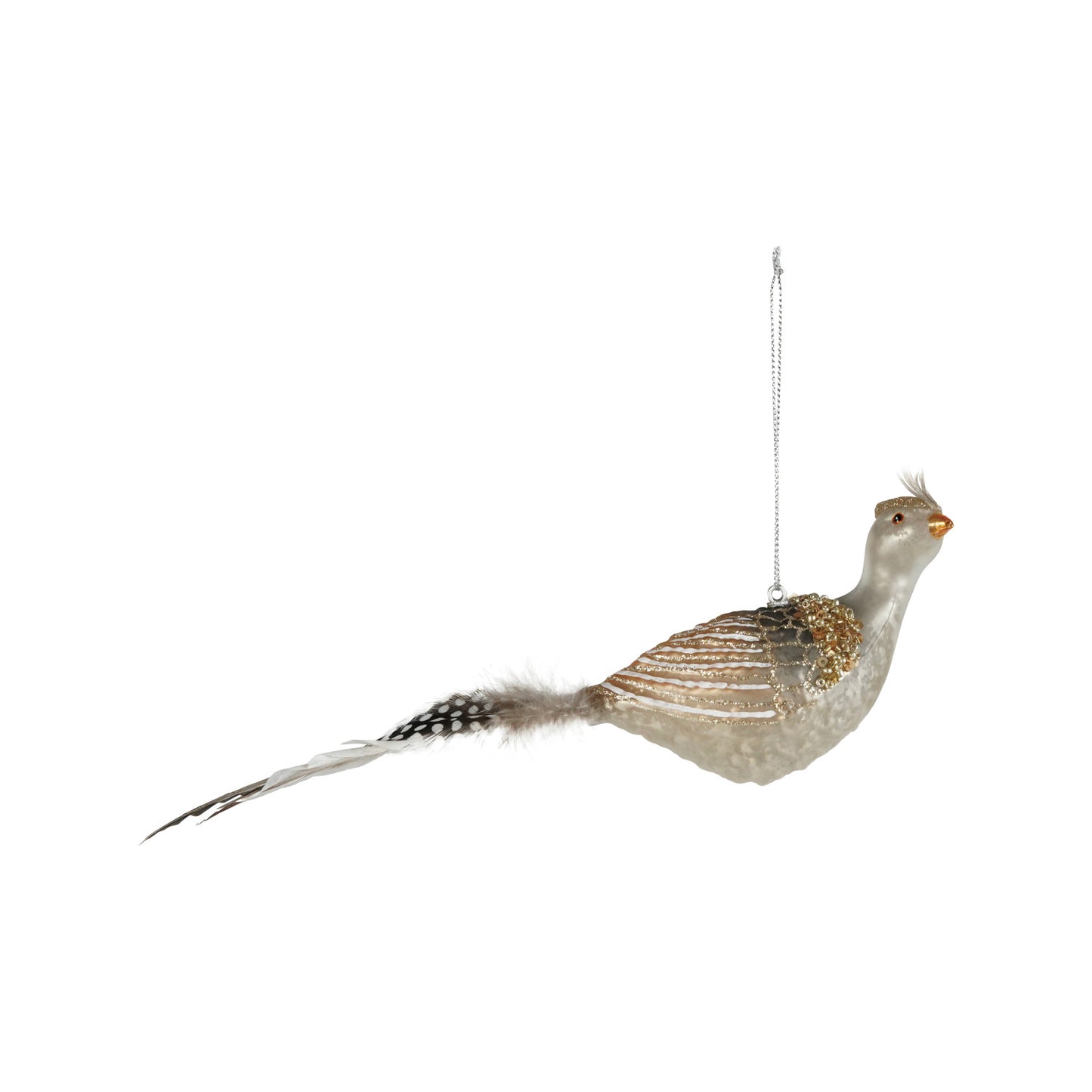Hand-Painted Mercury Glass Bird Ornament
