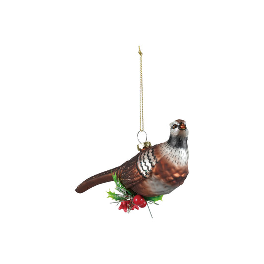 Glass Pheasant Ornament